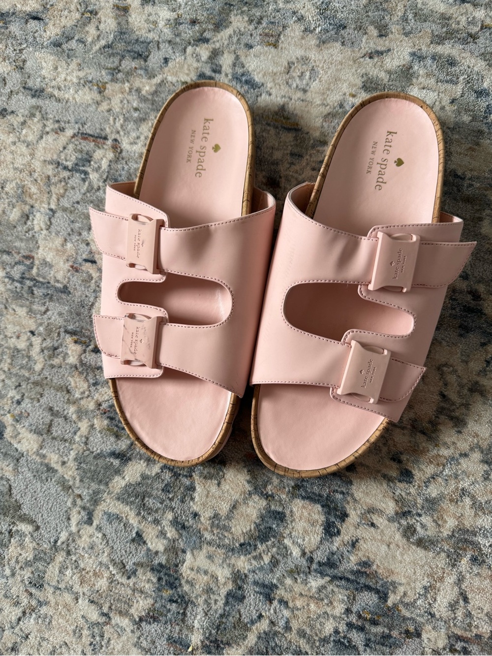 kate spade Blush Pink Double-Buckle Slide Sandals